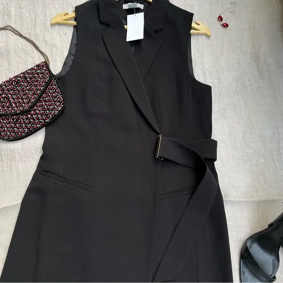 NWOT H&M Black Sleeveless Blazer - Picture 5 of 7